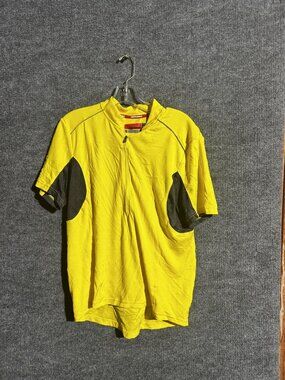 Novara Cycling Jersey Mens Large Yellow 1/2 Zip Short Sleeve Pockets Bike